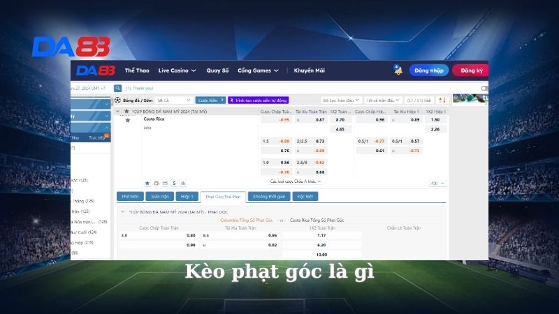 Kèo phạt góc là gì? Những dạng kèo phạt góc tại nhà cái DA88 DA88