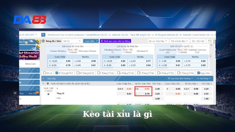 Kèo tài xỉu là gì? Những tỷ lệ kèo tài xỉu tại nhà cái DA88 DA88